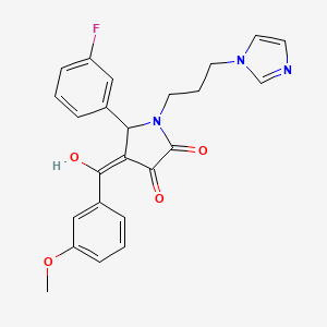 molecular formula C24H22FN3O4 B5499972 5-(3-fluorophenyl)-3-hydroxy-1-[3-(1H-imidazol-1-yl)propyl]-4-(3-methoxybenzoyl)-1,5-dihydro-2H-pyrrol-2-one 