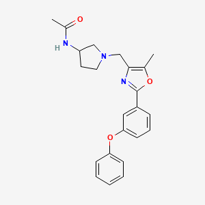 molecular formula C23H25N3O3 B5499992 N-(1-{[5-methyl-2-(3-phenoxyphenyl)-1,3-oxazol-4-yl]methyl}pyrrolidin-3-yl)acetamide 