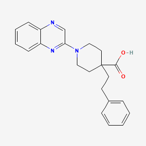 molecular formula C22H23N3O2 B5500007 4-(2-phenylethyl)-1-quinoxalin-2-ylpiperidine-4-carboxylic acid 