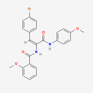 molecular formula C24H21BrN2O4 B5500012 N-(2-(4-bromophenyl)-1-{[(4-methoxyphenyl)amino]carbonyl}vinyl)-2-methoxybenzamide 