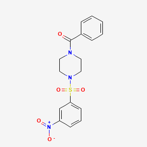 molecular formula C17H17N3O5S B5500024 1-benzoyl-4-[(3-nitrophenyl)sulfonyl]piperazine 
