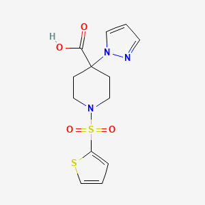 4-(1H-pyrazol-1-yl)-1-(2-thienylsulfonyl)piperidine-4-carboxylic acid