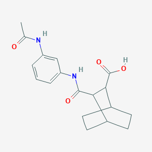molecular formula C18H22N2O4 B5500035 3-({[3-(acetylamino)phenyl]amino}carbonyl)bicyclo[2.2.2]octane-2-carboxylic acid 