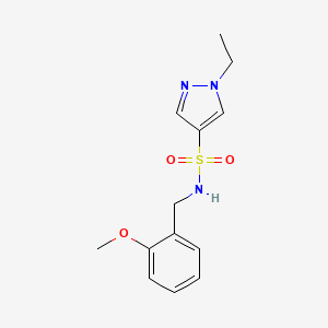 molecular formula C13H17N3O3S B5500039 1-ethyl-N-(2-methoxybenzyl)-1H-pyrazole-4-sulfonamide 