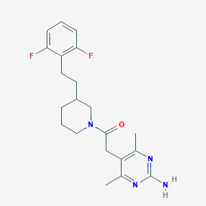 molecular formula C21H26F2N4O B5500053 5-(2-{3-[2-(2,6-difluorophenyl)ethyl]-1-piperidinyl}-2-oxoethyl)-4,6-dimethyl-2-pyrimidinamine 