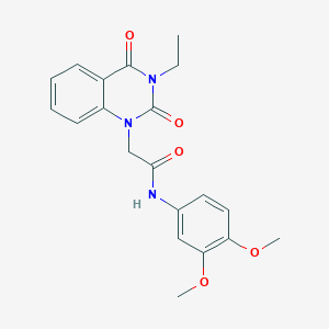 molecular formula C20H21N3O5 B5500071 N-(3,4-dimethoxyphenyl)-2-(3-ethyl-2,4-dioxo-3,4-dihydro-1(2H)-quinazolinyl)acetamide 
