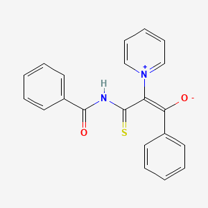 molecular formula C21H16N2O2S B5500110 1-(benzoylamino)-3-oxo-3-phenyl-2-(1-pyridiniumyl)-1-propene-1-thiolate 