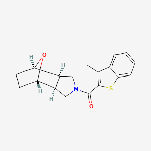 molecular formula C18H19NO2S B5500118 （1R*,2R*,6S*,7S*）-4-[(3-甲基-1-苯并噻吩-2-基)羰基]-10-氧杂-4-氮杂三环[5.2.1.0~2,6~]癸烷 