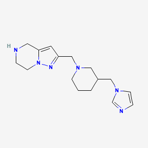 molecular formula C16H24N6 B5500139 2-{[3-(1H-imidazol-1-ylmethyl)-1-piperidinyl]methyl}-4,5,6,7-tetrahydropyrazolo[1,5-a]pyrazine dihydrochloride 