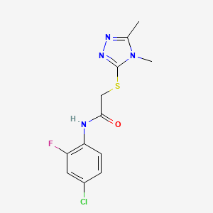 N-(4-chloro-2-fluorophenyl)-2-[(4,5-dimethyl-4H-1,2,4-triazol-3-yl)thio]acetamide