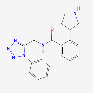 molecular formula C19H20N6O B5500148 N-[(1-phenyl-1H-tetrazol-5-yl)methyl]-2-(3-pyrrolidinyl)benzamide hydrochloride 