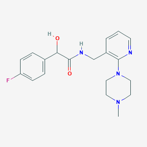 molecular formula C19H23FN4O2 B5500154 2-(4-fluorophenyl)-2-hydroxy-N-{[2-(4-methylpiperazin-1-yl)pyridin-3-yl]methyl}acetamide 