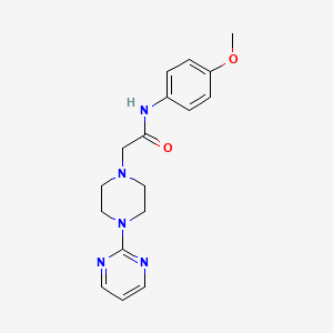 molecular formula C17H21N5O2 B5500179 N-(4-methoxyphenyl)-2-[4-(2-pyrimidinyl)-1-piperazinyl]acetamide 