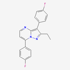 molecular formula C20H15F2N3 B5500183 2-ethyl-3,7-bis(4-fluorophenyl)pyrazolo[1,5-a]pyrimidine 