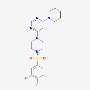 molecular formula C19H23F2N5O2S B5500189 4-{4-[(3,4-二氟苯基)磺酰基]-1-哌嗪基}-6-(1-哌啶基)嘧啶 
