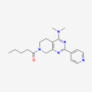 molecular formula C19H25N5O B5500191 N,N-dimethyl-7-pentanoyl-2-pyridin-4-yl-5,6,7,8-tetrahydropyrido[3,4-d]pyrimidin-4-amine 