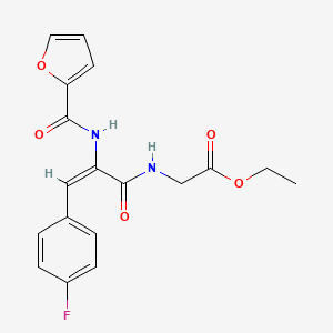 molecular formula C18H17FN2O5 B5500249 ethyl N-[3-(4-fluorophenyl)-2-(2-furoylamino)acryloyl]glycinate 