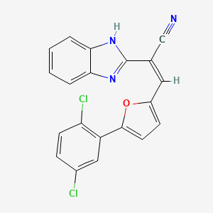 molecular formula C20H11Cl2N3O B5500271 2-(1H-苯并咪唑-2-基)-3-[5-(2,5-二氯苯基)-2-呋喃基]丙烯腈 