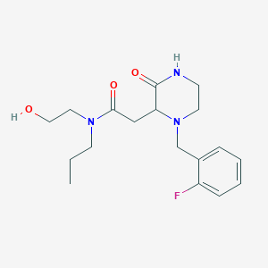 molecular formula C18H26FN3O3 B5500320 2-[1-(2-fluorobenzyl)-3-oxo-2-piperazinyl]-N-(2-hydroxyethyl)-N-propylacetamide 