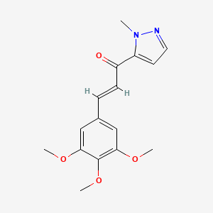 molecular formula C16H18N2O4 B5500369 1-(1-methyl-1H-pyrazol-5-yl)-3-(3,4,5-trimethoxyphenyl)-2-propen-1-one 