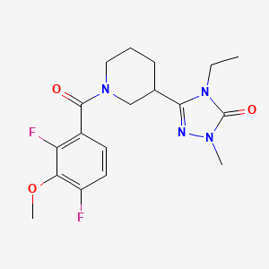 molecular formula C18H22F2N4O3 B5500375 5-[1-(2,4-difluoro-3-methoxybenzoyl)piperidin-3-yl]-4-ethyl-2-methyl-2,4-dihydro-3H-1,2,4-triazol-3-one 