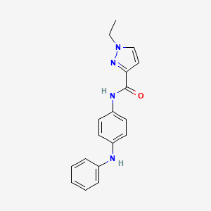 molecular formula C18H18N4O B5500382 N-(4-anilinophenyl)-1-ethyl-1H-pyrazole-3-carboxamide 