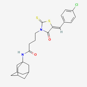 molecular formula C24H27ClN2O2S2 B5500389 N-1-金刚烷基-4-[5-(4-氯苄叉亚甲基)-4-氧代-2-硫代-1,3-噻唑烷-3-基]丁酰胺 