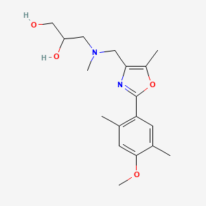 molecular formula C18H26N2O4 B5500397 3-[{[2-(4-methoxy-2,5-dimethylphenyl)-5-methyl-1,3-oxazol-4-yl]methyl}(methyl)amino]propane-1,2-diol 