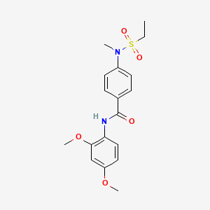 molecular formula C18H22N2O5S B5500399 N-(2,4-二甲氧基苯基)-4-[(乙磺酰基)(甲基)氨基]苯甲酰胺 