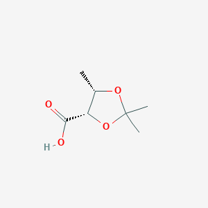 molecular formula C7H12O4 B055004 (4S,5S)-2,2,5-Trimethyl-1,3-dioxolane-4-carboxylic acid CAS No. 124600-38-0
