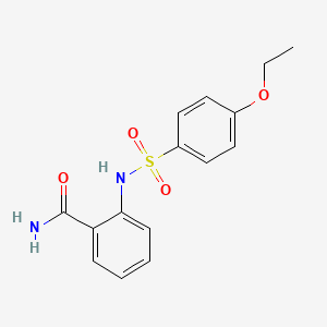 molecular formula C15H16N2O4S B5500414 2-{[(4-ethoxyphenyl)sulfonyl]amino}benzamide 