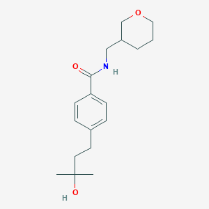 molecular formula C18H27NO3 B5500442 4-(3-羟基-3-甲基丁基)-N-(四氢-2H-吡喃-3-基甲基)苯甲酰胺 