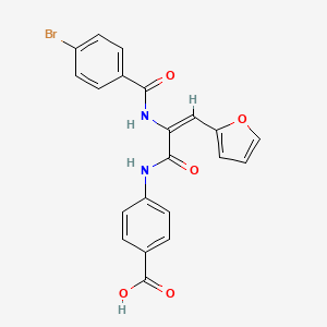 molecular formula C21H15BrN2O5 B5500452 4-{[2-[(4-bromobenzoyl)amino]-3-(2-furyl)acryloyl]amino}benzoic acid 