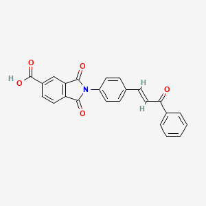 molecular formula C24H15NO5 B5500454 1,3-二氧代-2-[4-(3-氧代-3-苯基-1-丙烯-1-基)苯基]-5-异吲哚啉羧酸 