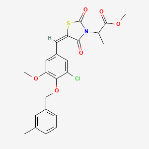 molecular formula C23H22ClNO6S B5500456 methyl 2-(5-{3-chloro-5-methoxy-4-[(3-methylbenzyl)oxy]benzylidene}-2,4-dioxo-1,3-thiazolidin-3-yl)propanoate 