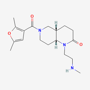 molecular formula C18H27N3O3 B5500458 rel-(4aS,8aR)-6-(2,5-dimethyl-3-furoyl)-1-[2-(methylamino)ethyl]octahydro-1,6-naphthyridin-2(1H)-one hydrochloride 