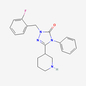 molecular formula C20H21FN4O B5500472 2-(2-fluorobenzyl)-4-phenyl-5-(3-piperidinyl)-2,4-dihydro-3H-1,2,4-triazol-3-one hydrochloride 