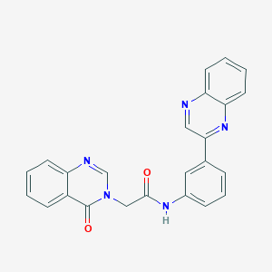 molecular formula C24H17N5O2 B5500506 2-(4-氧代-3(4H)-喹唑啉基)-N-[3-(2-喹喔啉基)苯基]乙酰胺 