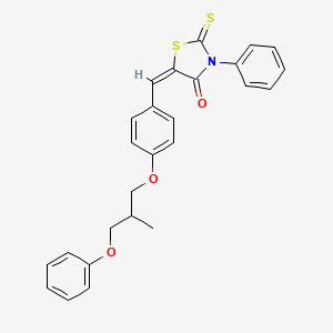 molecular formula C26H23NO3S2 B5500518 5-[4-(2-methyl-3-phenoxypropoxy)benzylidene]-3-phenyl-2-thioxo-1,3-thiazolidin-4-one 
