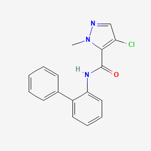 molecular formula C17H14ClN3O B5500532 N-2-biphenylyl-4-chloro-1-methyl-1H-pyrazole-5-carboxamide 