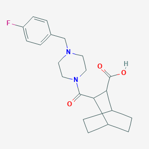 molecular formula C21H27FN2O3 B5500540 3-{[4-(4-fluorobenzyl)-1-piperazinyl]carbonyl}bicyclo[2.2.2]octane-2-carboxylic acid 