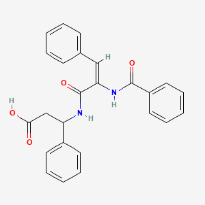 molecular formula C25H22N2O4 B5500541 3-{[2-(benzoylamino)-3-phenylacryloyl]amino}-3-phenylpropanoic acid 