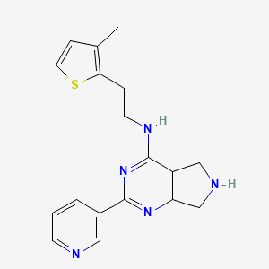 molecular formula C18H19N5S B5500543 N-[2-(3-甲基-2-噻吩基)乙基]-2-(3-吡啶基)-6,7-二氢-5H-吡咯并[3,4-d]嘧啶-4-胺 