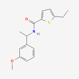 molecular formula C16H19NO2S B5500555 5-ethyl-N-[1-(3-methoxyphenyl)ethyl]-2-thiophenecarboxamide 