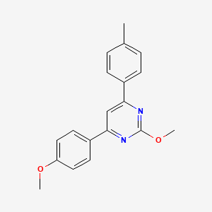 molecular formula C19H18N2O2 B5500571 2-甲氧基-4-(4-甲氧基苯基)-6-(4-甲基苯基)嘧啶 