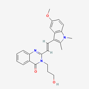 molecular formula C24H25N3O3 B5500590 3-(3-hydroxypropyl)-2-[2-(5-methoxy-1,2-dimethyl-1H-indol-3-yl)vinyl]-4(3H)-quinazolinone 