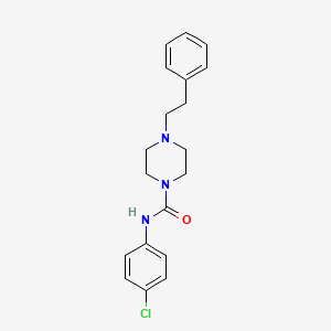 molecular formula C19H22ClN3O B5500603 N-(4-氯苯基)-4-(2-苯乙基)-1-哌嗪甲酰胺 