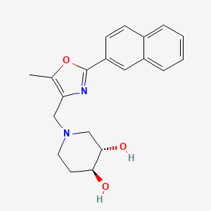 molecular formula C20H22N2O3 B5500605 (3S*,4S*)-1-{[5-methyl-2-(2-naphthyl)-1,3-oxazol-4-yl]methyl}piperidine-3,4-diol 