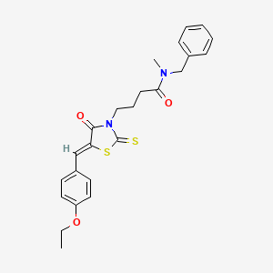 molecular formula C24H26N2O3S2 B5500611 N-苄基-4-[5-(4-乙氧基亚苄基)-4-氧代-2-硫代-1,3-噻唑烷-3-基]-N-甲基丁酰胺 