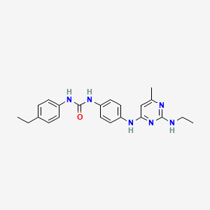 molecular formula C22H26N6O B5500612 N-(4-{[2-(乙氨基)-6-甲基-4-嘧啶基]氨基}苯基)-N'-(4-乙基苯基)脲 